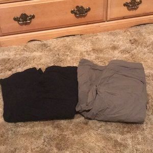 Black and khaki capris